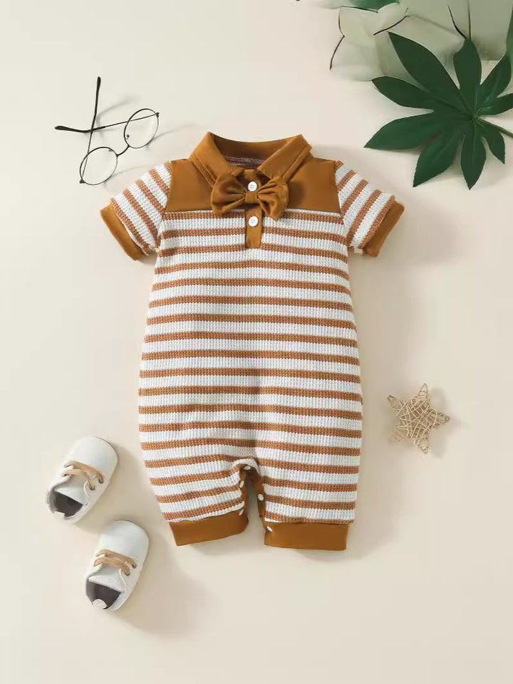Why Your Baby Boy Needs Our Fashion Waffle Strip Rompers