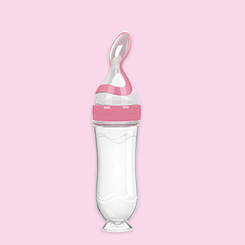 Baby Silicone Rice Paste Feeding Spoon Bottle