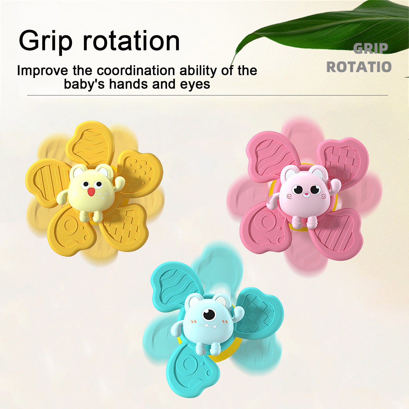 Baby Bath Animal Spinning Top Toy With Suction