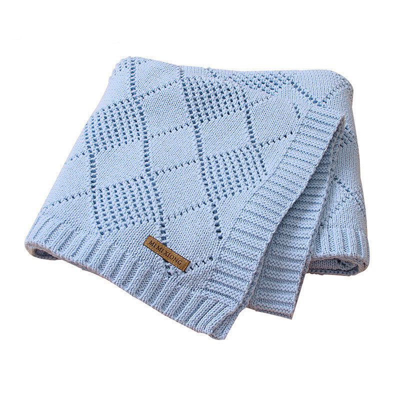 Hot Sale Baby Solid Color Knitted Blanket