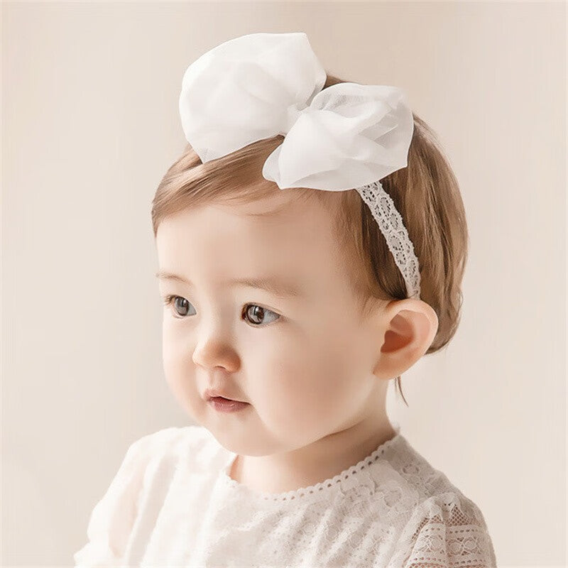 Baby Girls Bow Knot Lace Floral Headband
