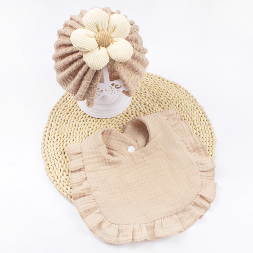 Newborn Baby Hat And Muslin Bib Set