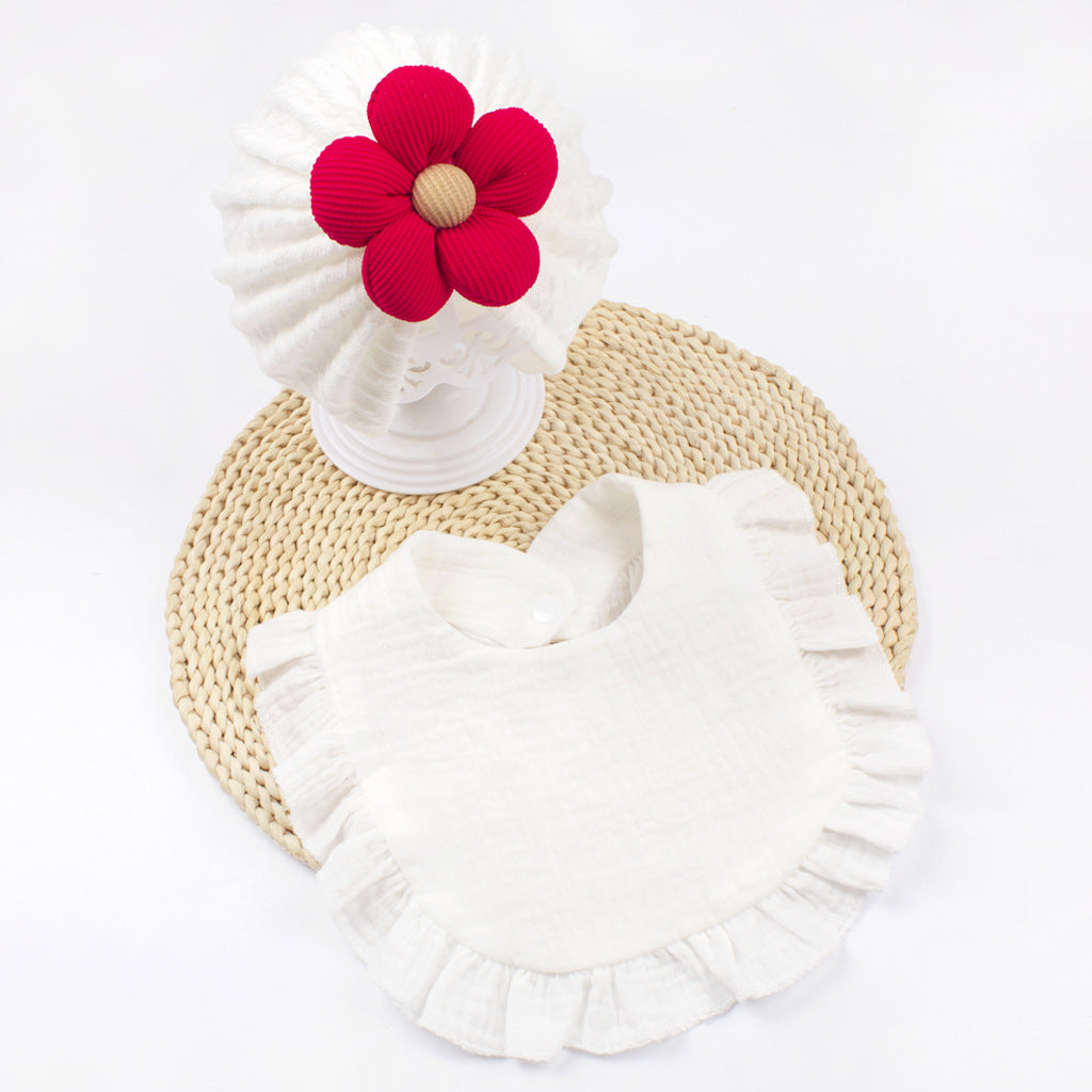 Newborn Baby Hat And Muslin Bib Set