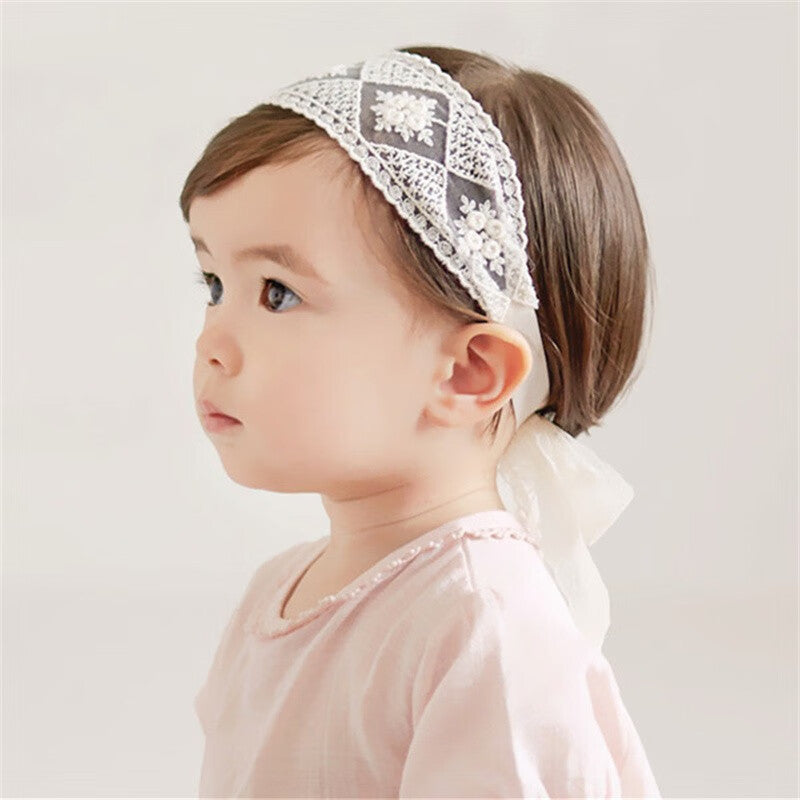 Baby Girls Bow Knot Lace Floral Headband