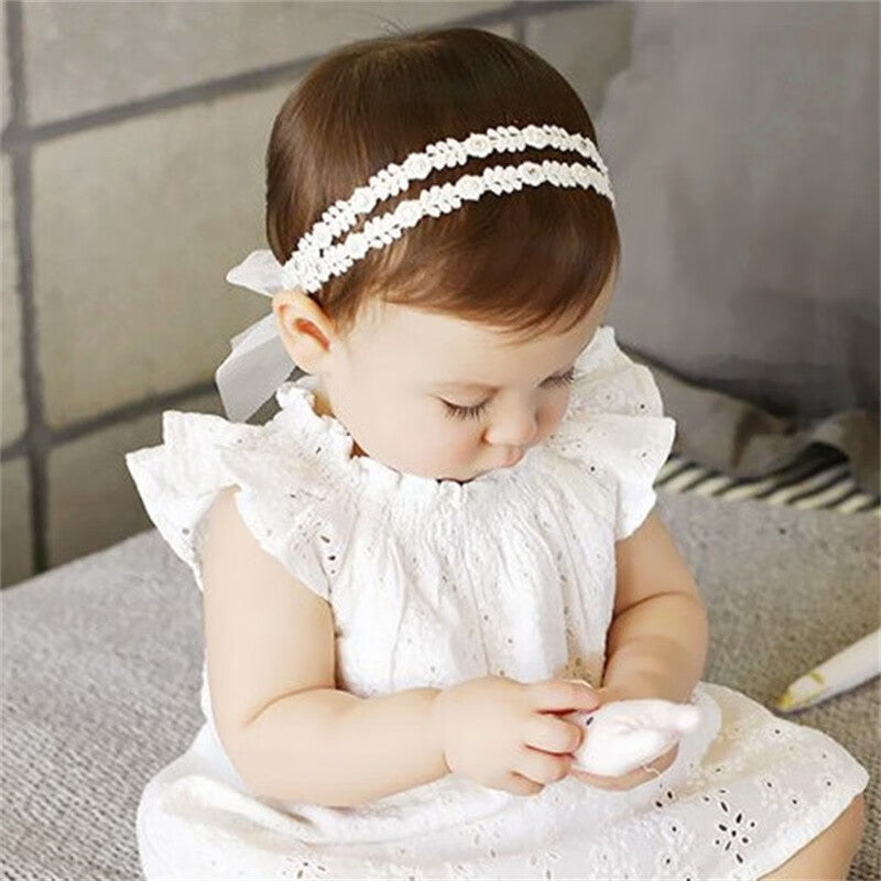 Baby Girls Bow Knot Lace Floral Headband