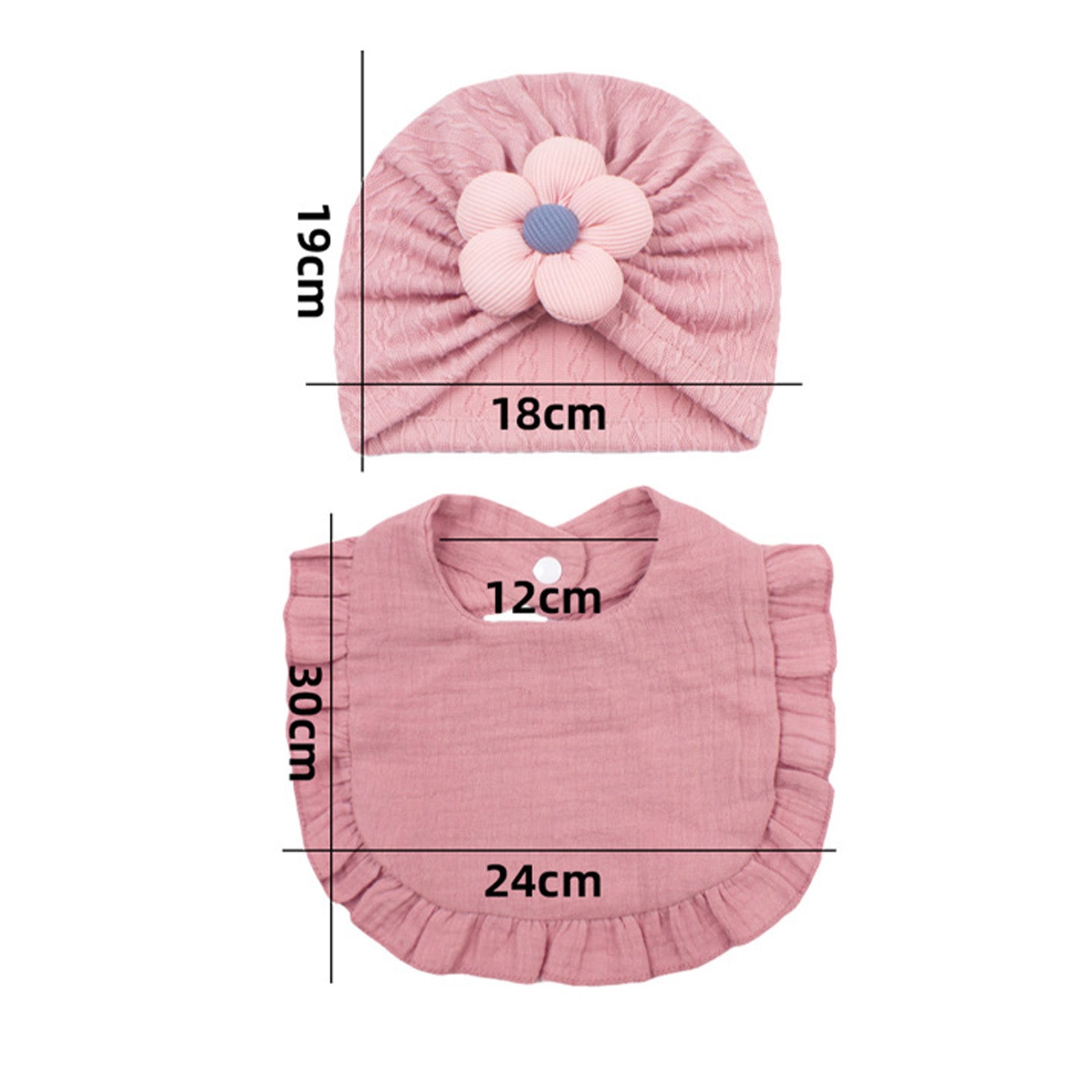 Newborn Baby Hat And Muslin Bib Set