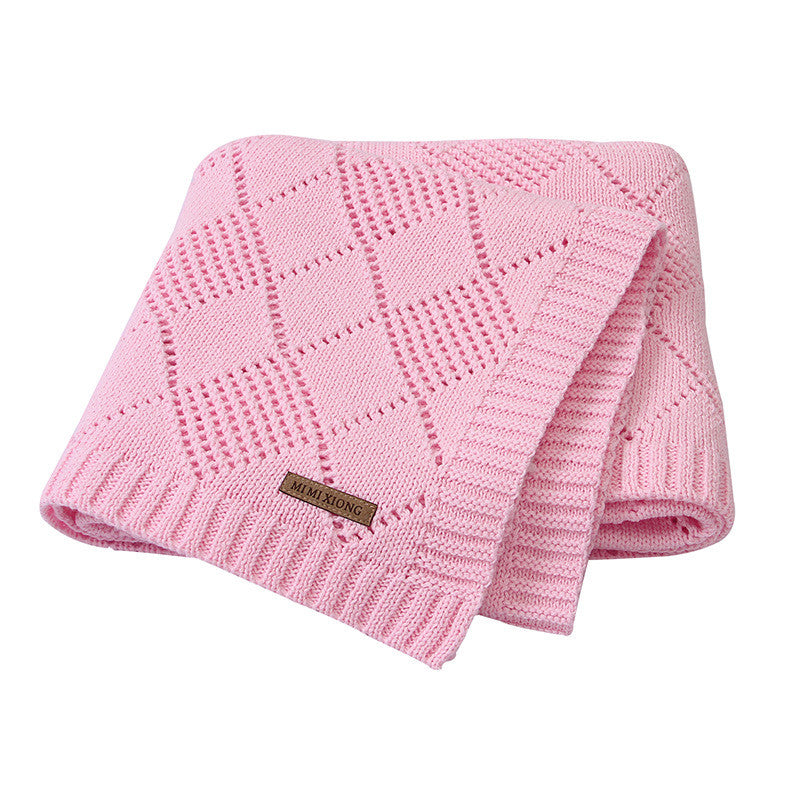 Hot Sale Baby Solid Color Knitted Blanket