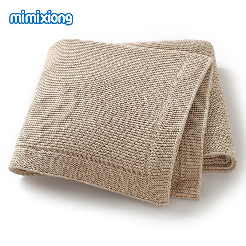 Solid-color Knitted Baby Swaddle Blanket For Strollers
