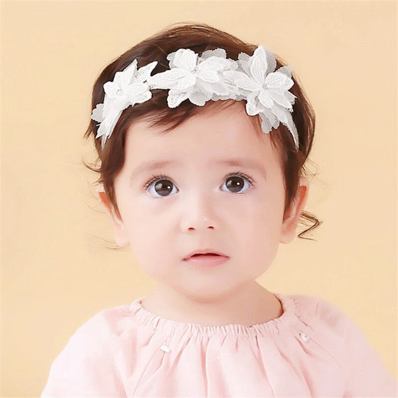 Baby Girls Bow Knot Lace Floral Headband