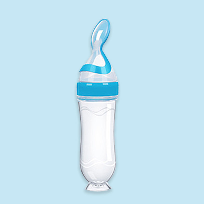 Baby Silicone Rice Paste Feeding Spoon Bottle