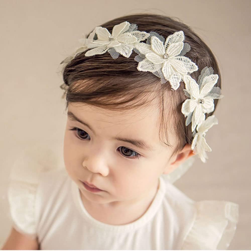 Baby Girls Bow Knot Lace Floral Headband