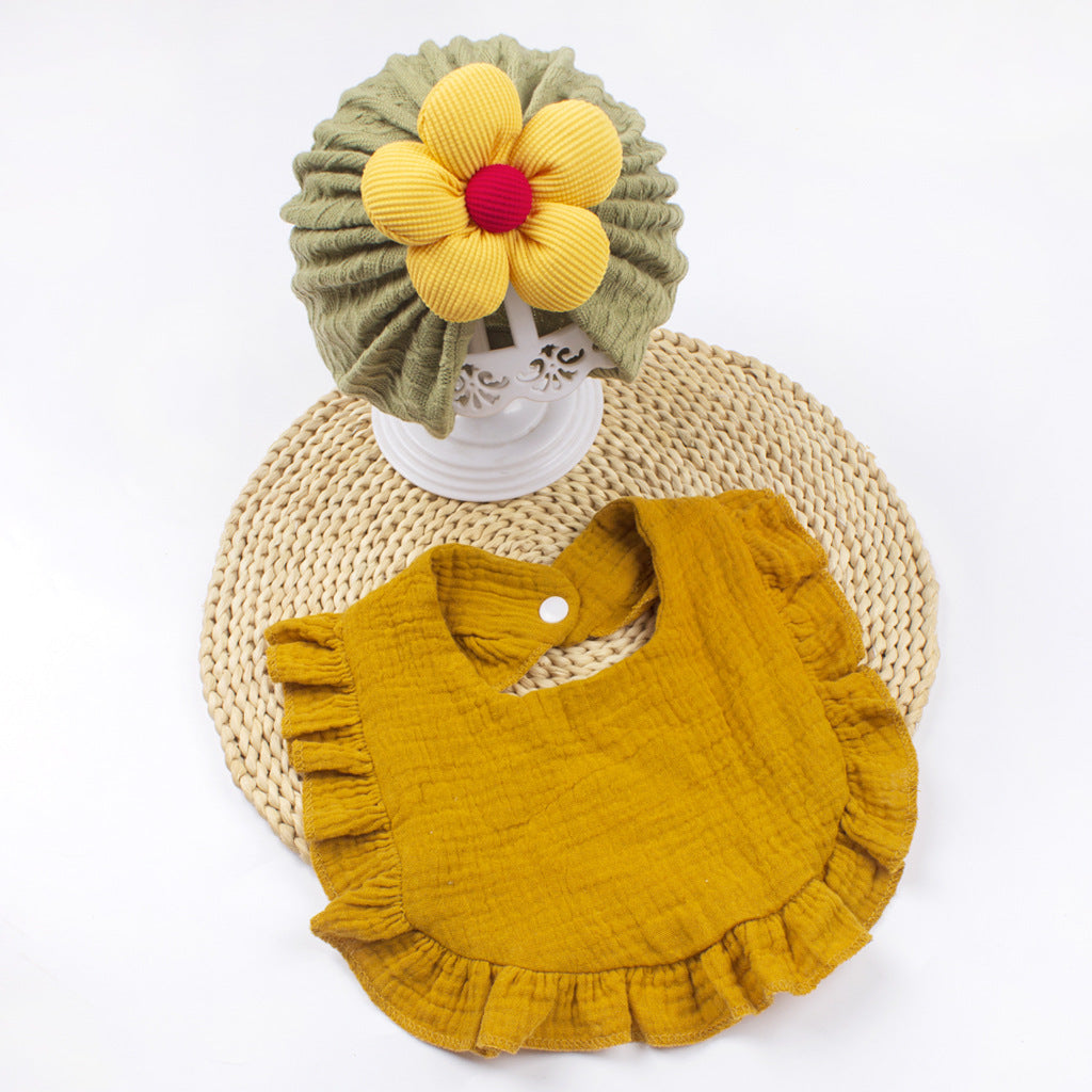 Newborn Baby Hat And Muslin Bib Set