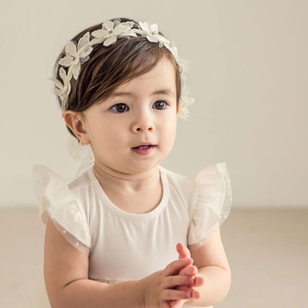 Baby Girls Bow Knot Lace Floral Headband