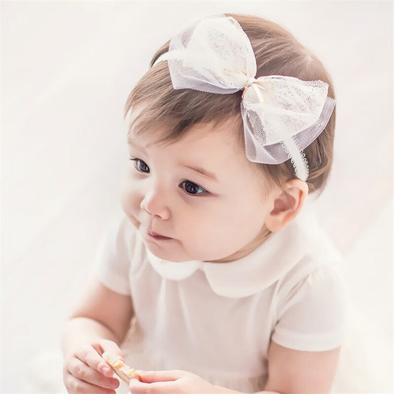 Baby Girls Bow Knot Lace Floral Headband