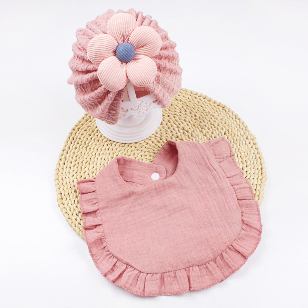 Newborn Baby Hat And Muslin Bib Set