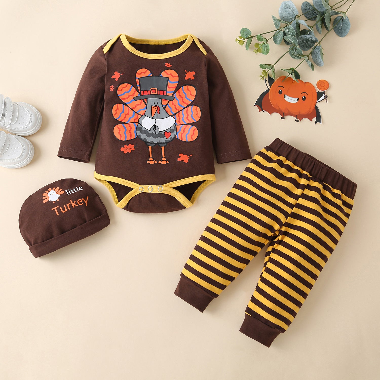 Baby Cotton Santa Patchwork Plaid Bodysuit
