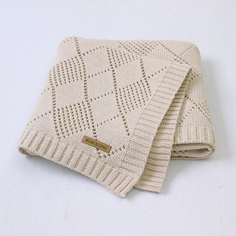 Hot Sale Baby Solid Color Knitted Blanket