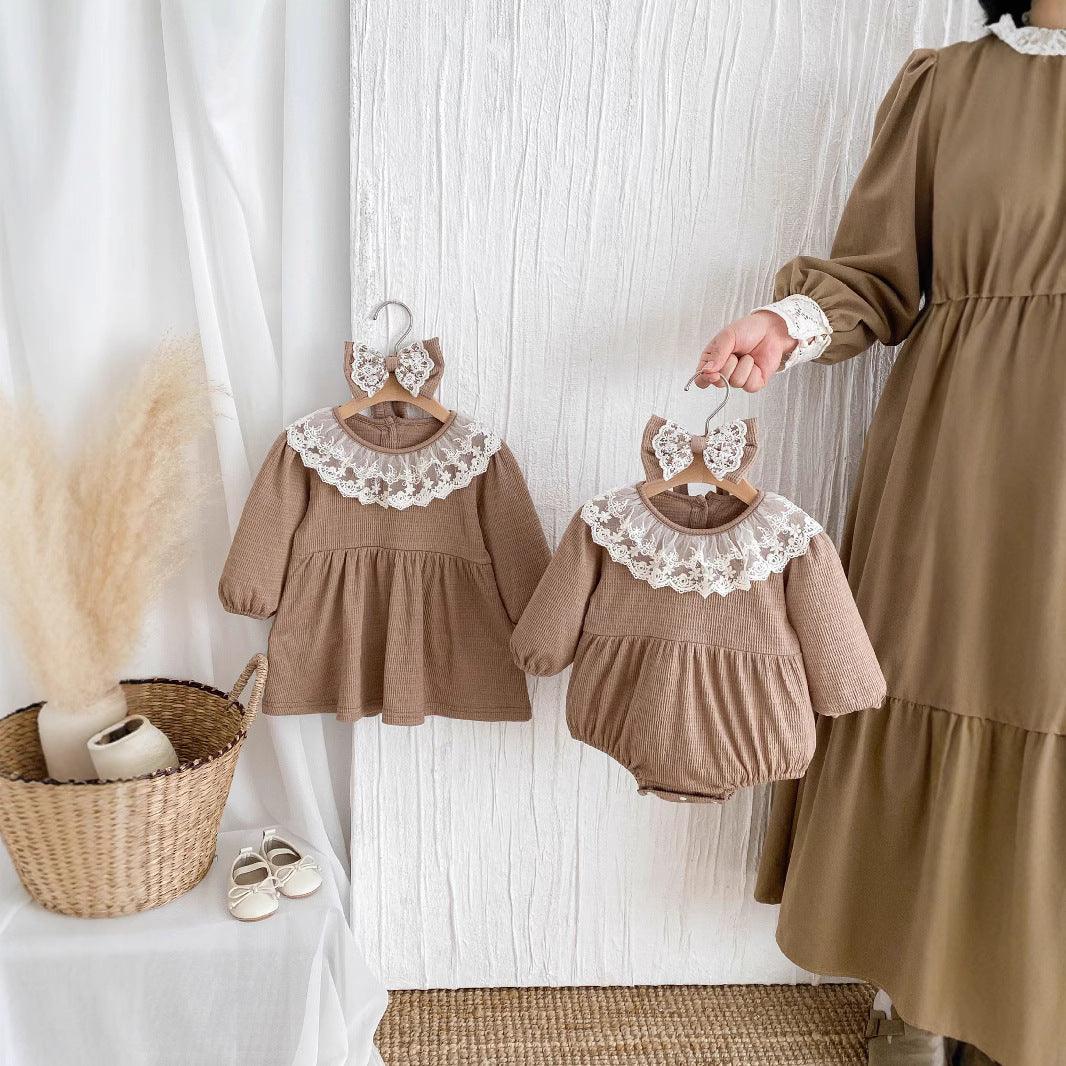 Baby Princess Long-Sleeve Romper Dress