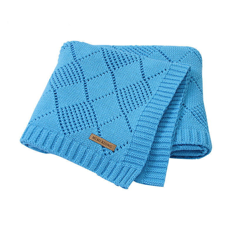 Hot Sale Baby Solid Color Knitted Blanket