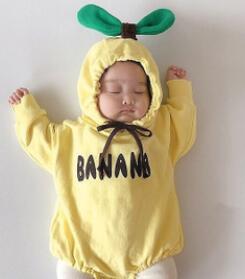 Velvet Thickened Hooded Baby Bag Fart Clothes Baby Fruit Romper Jumpsuit