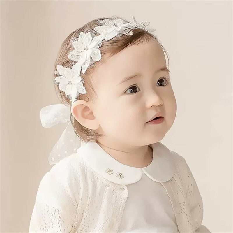 Baby Girls Bow Knot Lace Floral Headband