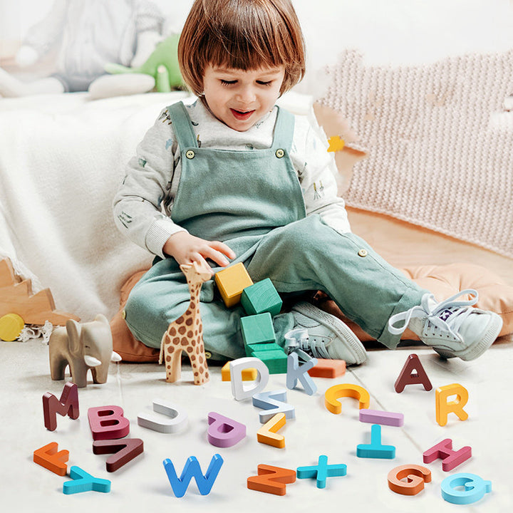 Wooden Numbers And Letters Educational Puzzle For Kids