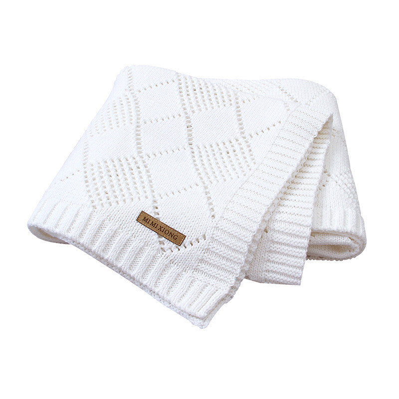 Hot Sale Baby Solid Color Knitted Blanket