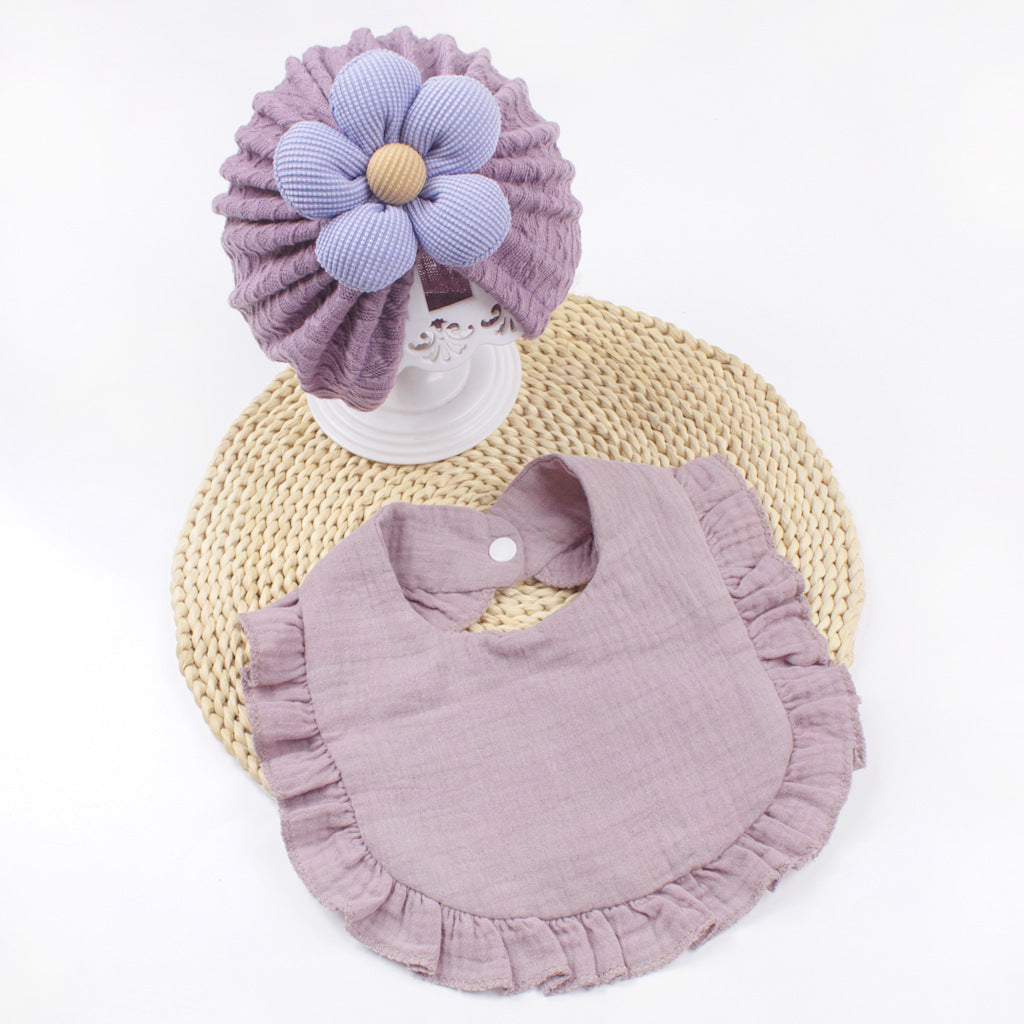 Newborn Baby Hat And Muslin Bib Set