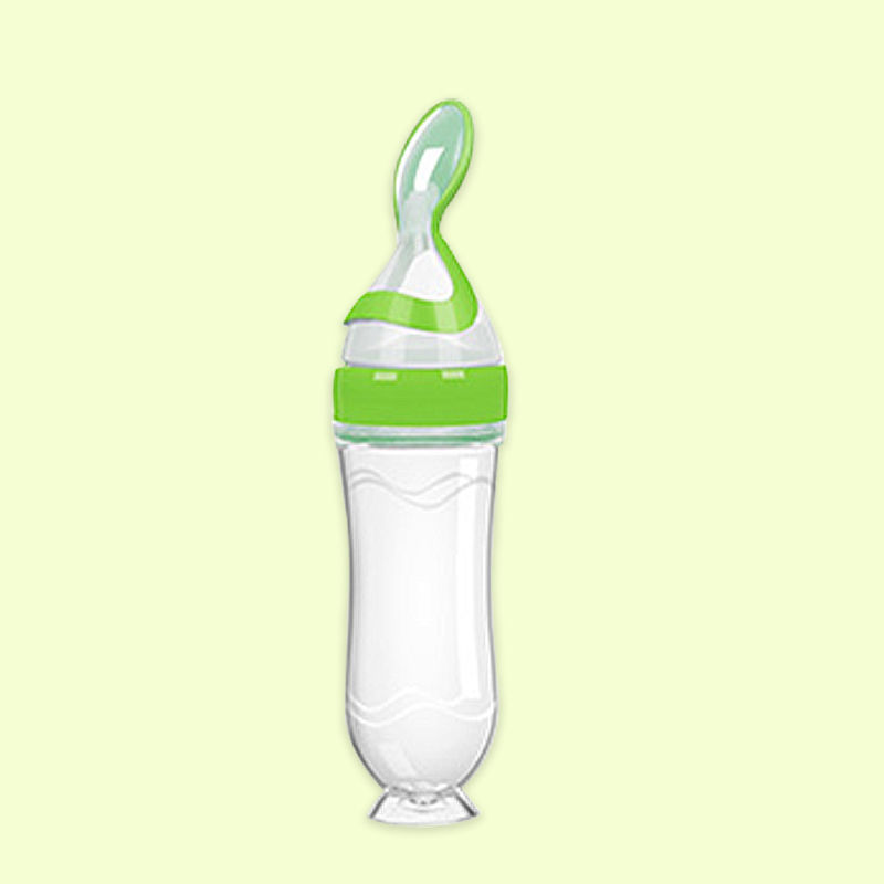 Baby Silicone Rice Paste Feeding Spoon Bottle