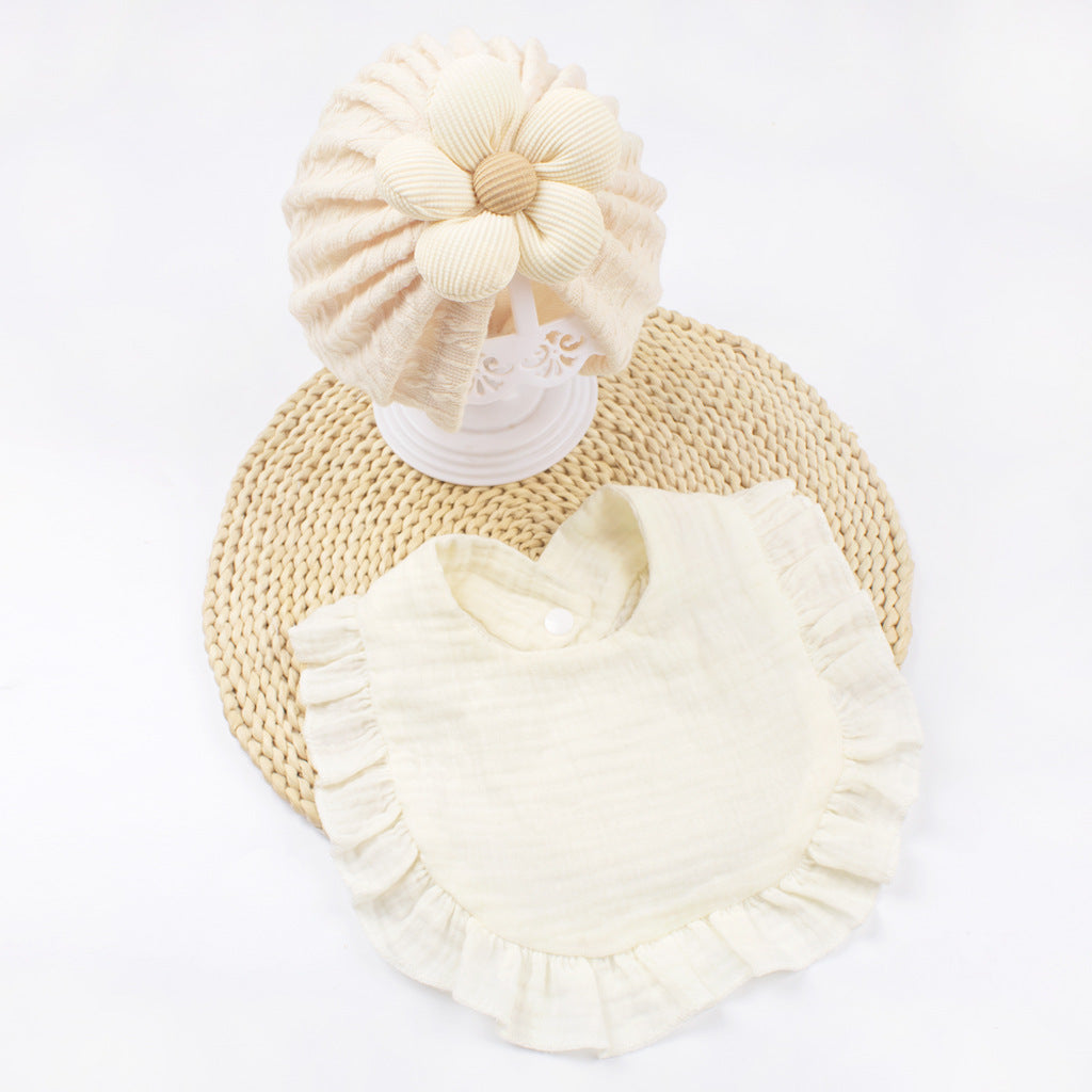 Newborn Baby Hat And Muslin Bib Set