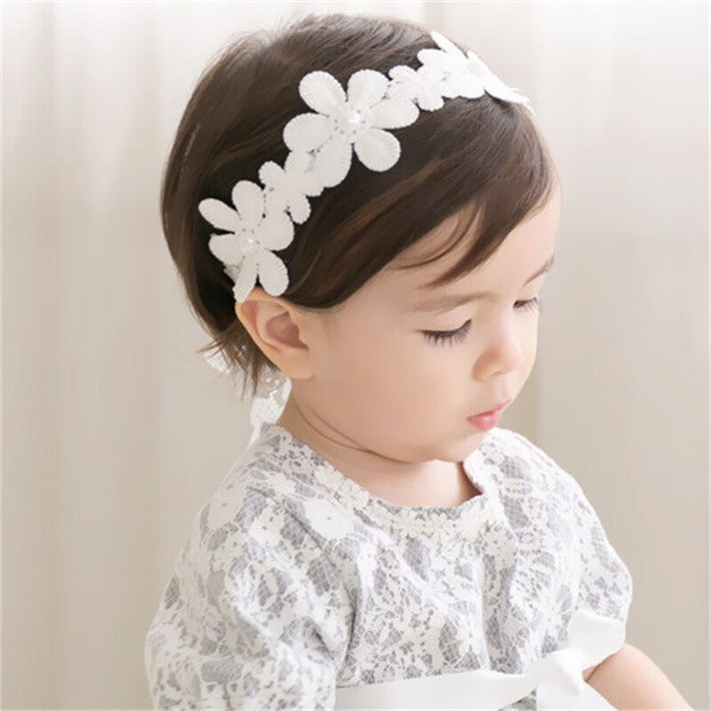 Baby Girls Bow Knot Lace Floral Headband