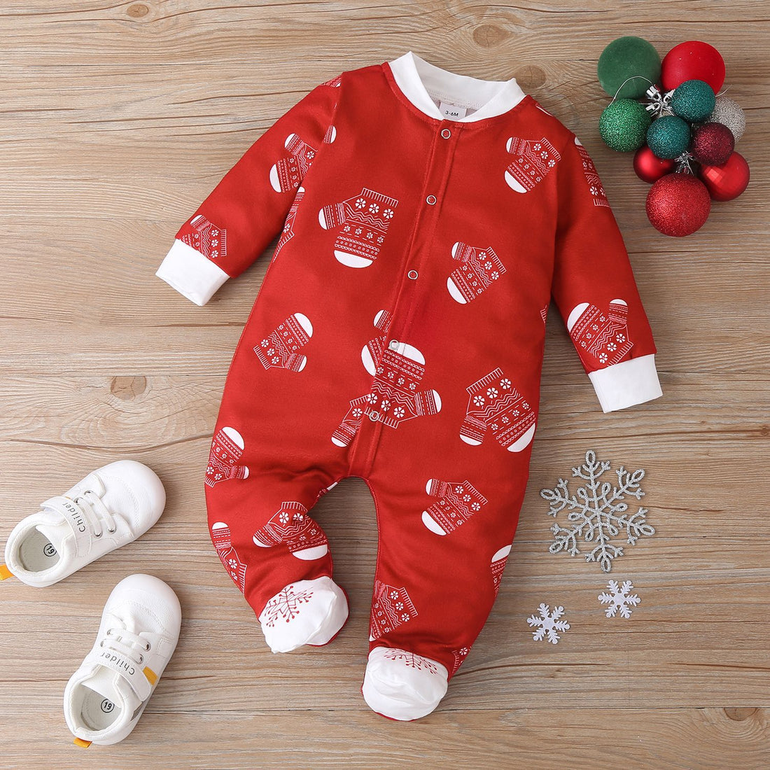 Baby Cotton Santa Patchwork Plaid Bodysuit