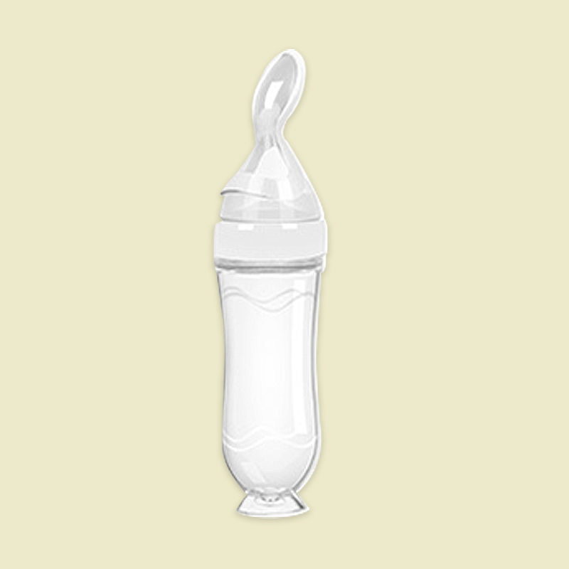Baby Silicone Rice Paste Feeding Spoon Bottle