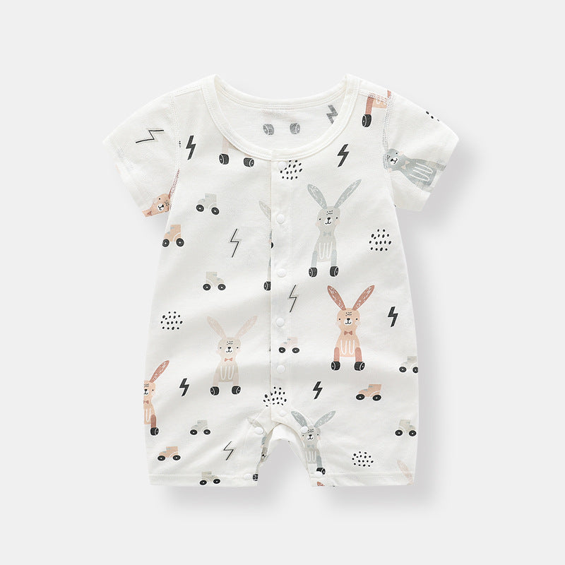 Bamboo Fiber Baby Clothes Summer Short Sleeve