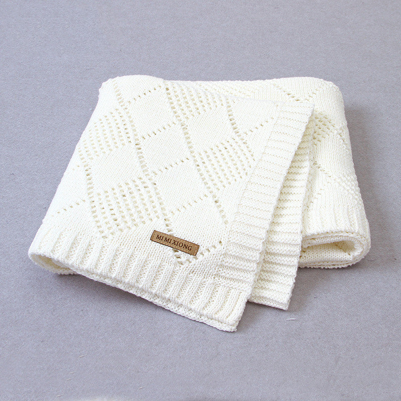 Hot Sale Baby Solid Color Knitted Blanket
