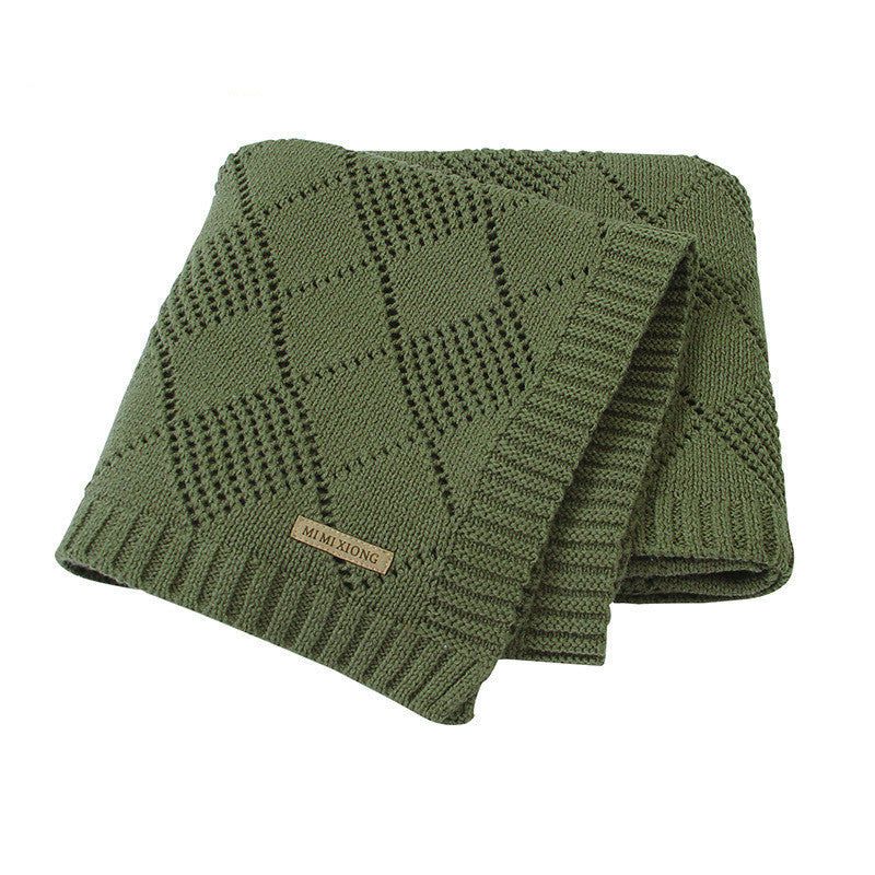Hot Sale Baby Solid Color Knitted Blanket